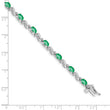 10k White Gold Diamond and Emerald Bracelet