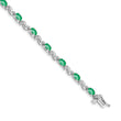 10k White Gold Diamond and Emerald Bracelet