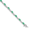 10k White Gold Diamond and Emerald Bracelet
