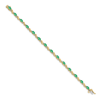 10k Diamond and Emerald Bracelet