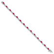 10k White Gold Diamond and Ruby Bracelet 7 in - Birthstone Company