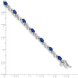 10k White Gold Diamond and Sapphire Bracelet