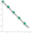10k White Gold Diamond and Emerald Bracelet