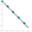 10k White Gold Diamond and Emerald Bracelet