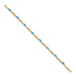 10k Diamond and Blue Topaz Bracelet 7 in - Birthstone Company