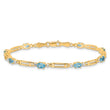 10k Diamond and Blue Topaz Bracelet 7 in - Birthstone Company