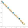 10k Diamond and Blue Topaz Bracelet 7 in - Birthstone Company
