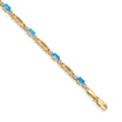 10k Diamond and Blue Topaz Bracelet 7 in - Birthstone Company
