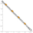 10k White Gold Diamond and Citrine Bracelet 7 in - Birthstone Company