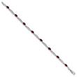 10k White Gold Diamond and Garnet Bracelet 7 in - Birthstone Company