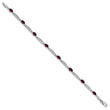 10k White Gold Diamond and Garnet Bracelet