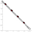 10k White Gold Diamond and Garnet Bracelet 7 in - Birthstone Company
