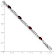 10k White Gold Diamond and Garnet Bracelet