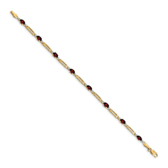 10k Diamond and Garnet Bracelet