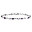 10k White Gold Diamond and Amethyst Bracelet 7 in - Birthstone Company