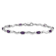 10k White Gold Diamond and Amethyst Bracelet