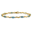 14k Fancy Diamond and Blue Topaz Bracelet - Birthstone Company