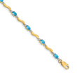 14k Fancy Diamond and Blue Topaz Bracelet - Birthstone Company