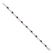 10k White Gold Fancy Diamond and Garnet Bracelet 7 in - Birthstone Company