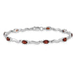 10k White Gold Fancy Diamond and Garnet Bracelet 7 in - Birthstone Company