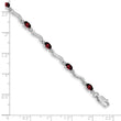 10k White Gold Fancy Diamond and Garnet Bracelet 7 in - Birthstone Company