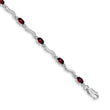 10k White Gold Fancy Diamond and Garnet Bracelet