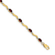 10k Fancy Diamond and Garnet Bracelet 7 in - Birthstone Company