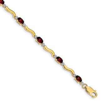 14k Fancy Diamond and Garnet Bracelet - Birthstone Company