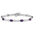 10k White Gold Amethyst and Diamond Infinity Bracelet - 7
