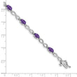 10k White Gold Amethyst and Diamond Infinity Bracelet - 7