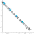 10k White Gold Blue Topaz and Diamond Infinity Bracelet