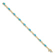 10k Blue Topaz and Diamond Infinity Bracelet 7 in - Birthstone Company