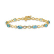10k Blue Topaz and Diamond Infinity Bracelet 7 in - Birthstone Company