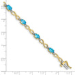 10k Blue Topaz and Diamond Infinity Bracelet 7 in - Birthstone Company