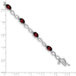 10k White Gold Garnet and Diamond Infinity Bracelet