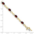 10k Garnet and Diamond Infinity Bracelet 7 in - Birthstone Company
