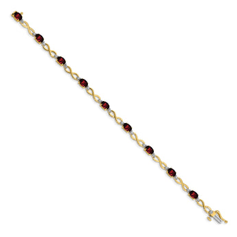 14k Garnet and Diamond Infinity Bracelet - Birthstone Company
