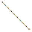 10k Rainbow Gemstone and Diamond Infinity Bracelet 7 in - Birthstone Company