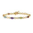 10k Rainbow Gemstone and Diamond Infinity Bracelet 7 in - Birthstone Company