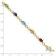 10k Rainbow Gemstone and Diamond Infinity Bracelet 7 in - Birthstone Company