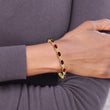 14k Floral Diamond and Garnet Bracelet - Birthstone Company