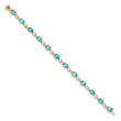 14k Blue Topaz and Diamond Bracelet - Birthstone Company
