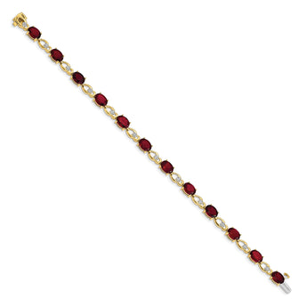 14k Garnet and Diamond Bracelet - Birthstone Company