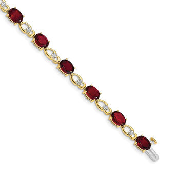 14k Garnet and Diamond Bracelet - Birthstone Company