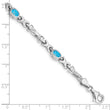 10k White Gold Blue Topaz 4 Stone Bracelet