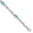 10k White Gold Blue Topaz 4 Stone Bracelet