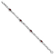 10k White Gold Garnet 4 Stone Bracelet 7 in - Birthstone Company