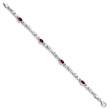 10k White Gold Garnet 4 Stone Bracelet