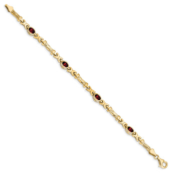 10k Garnet 4 Stone Bracelet - Birthstone Company