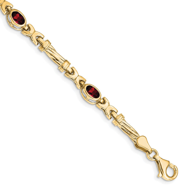 10k Garnet 4 Stone Bracelet - Birthstone Company